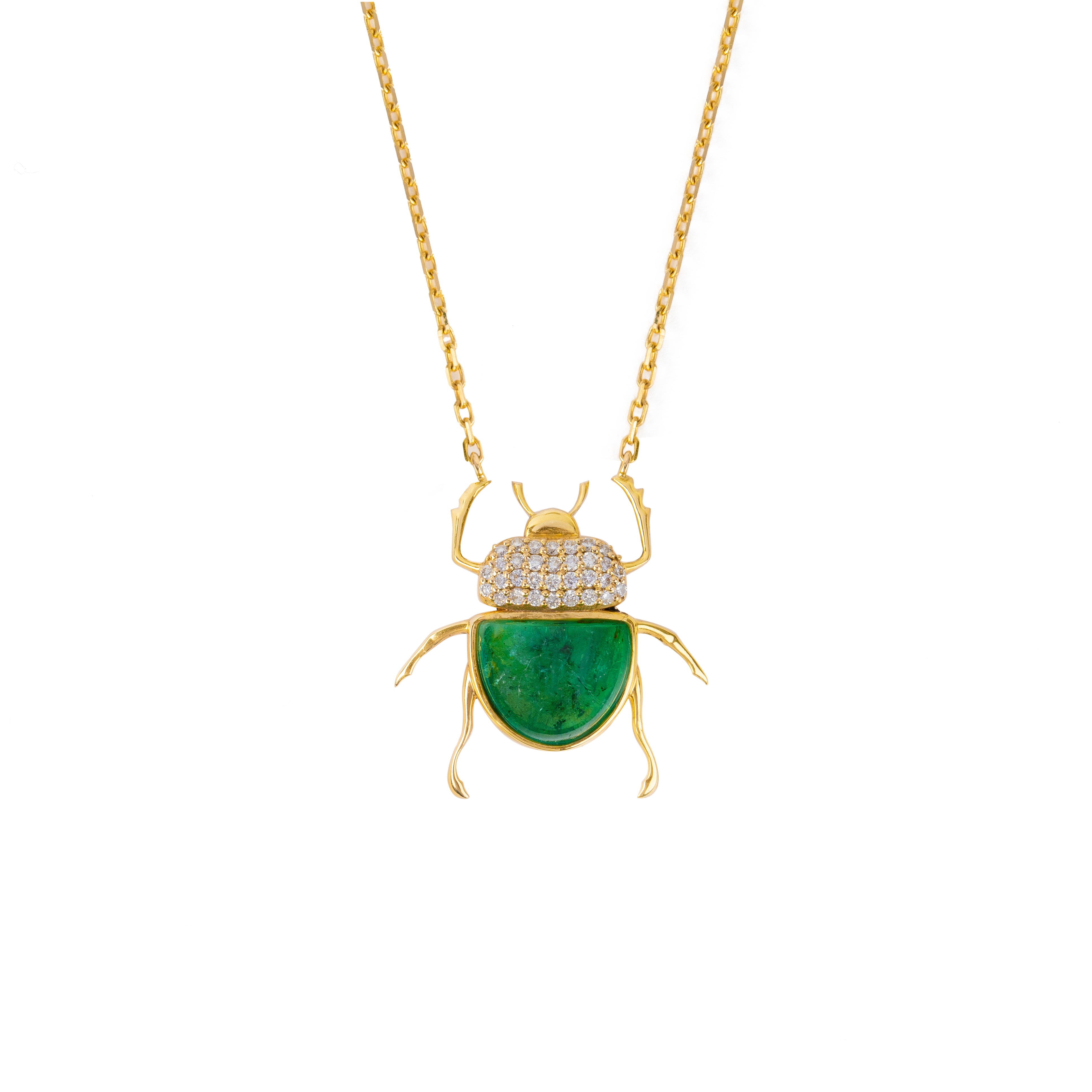 Emerald Beetle Necklace