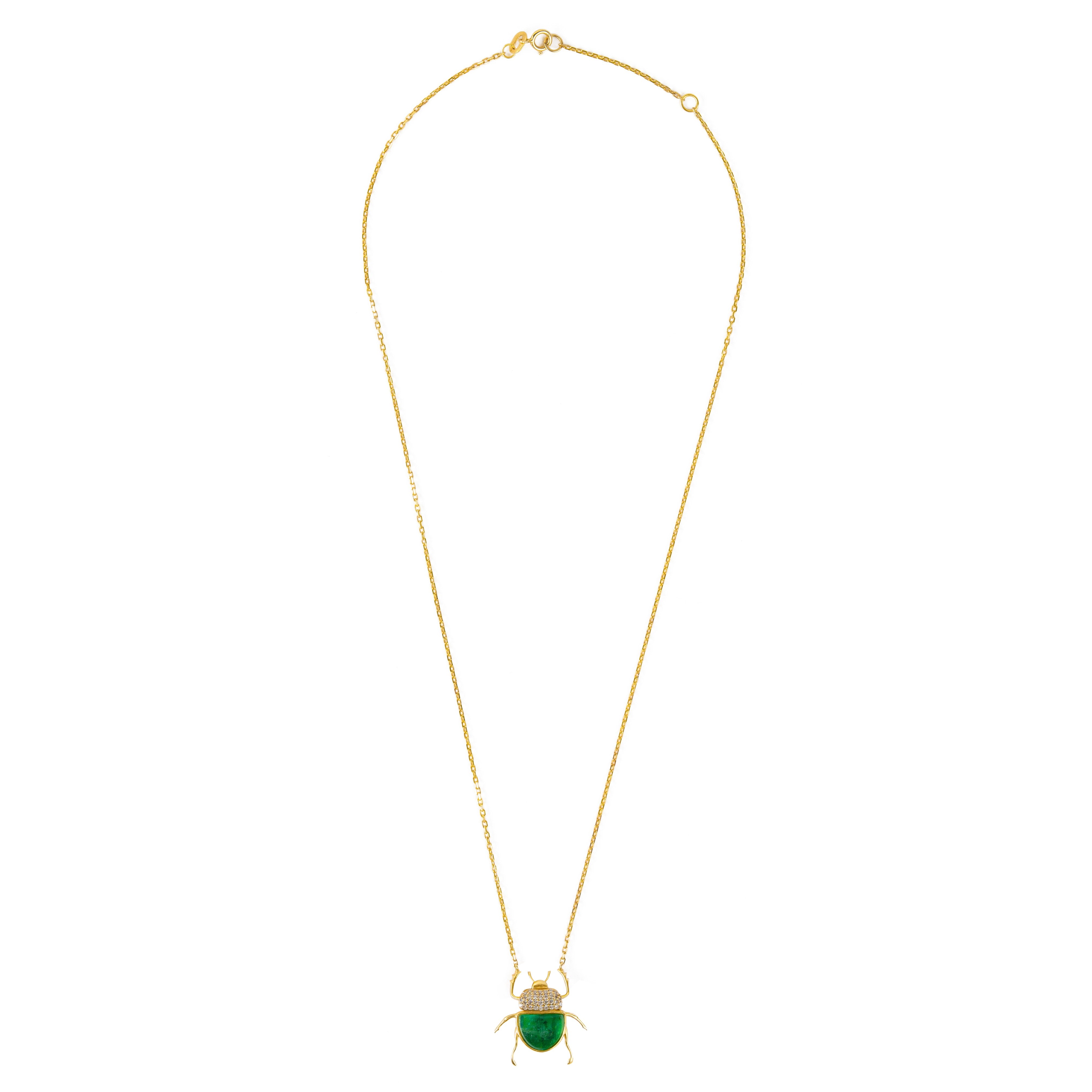 Emerald Beetle Necklace