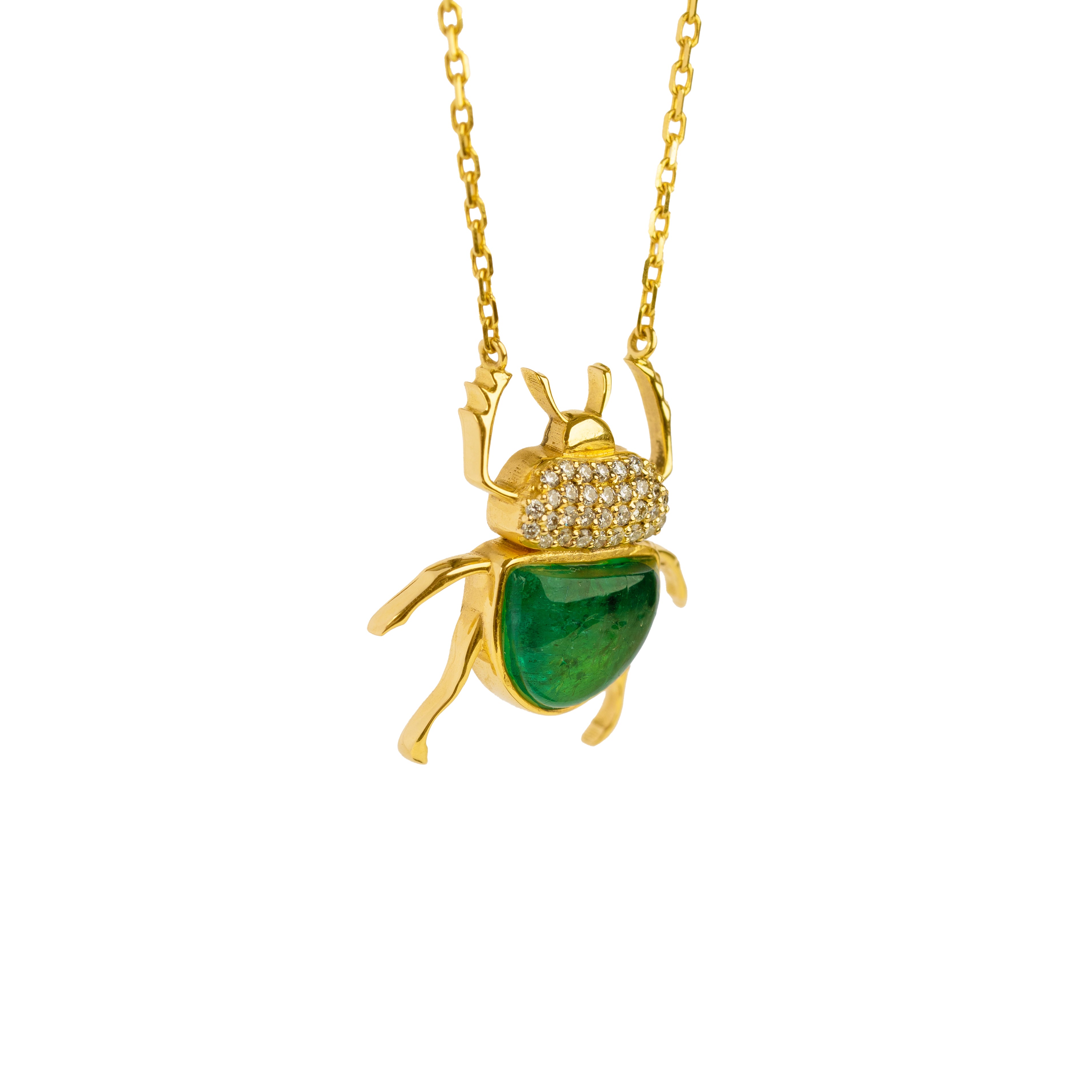 Emerald Beetle Necklace